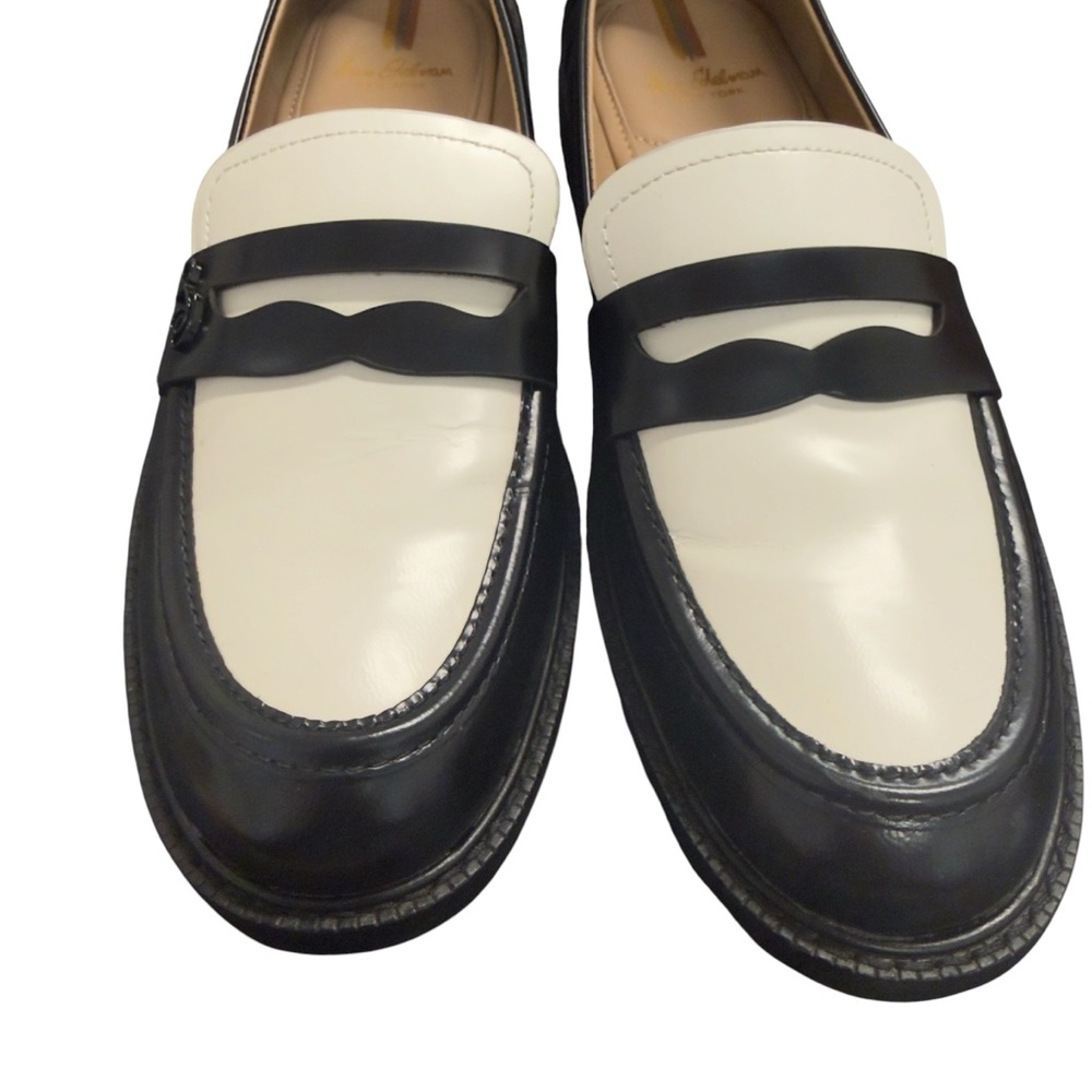 Sam Edelman Women’s Colin Black and White Leather Penny Loafers Size 9 - Picture 12 of 14